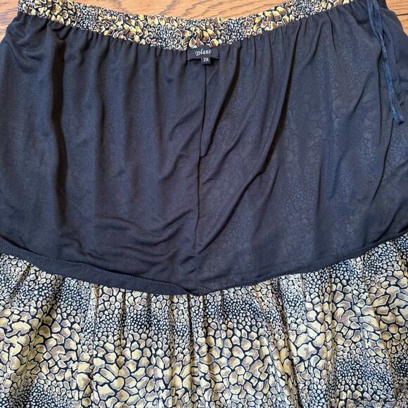 Tolani 2X Silk Maxi Skirt Tiered Animal Print Boho Flowy Plus Size - Picture 6 of 9